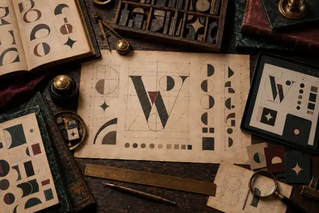 Typography in Brand Identity: A Practical System — language-neutral editorial illustration by Wiseland Studio