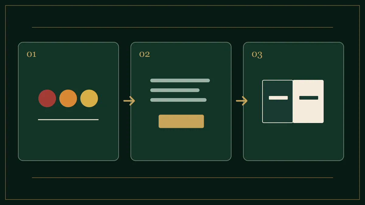Warm-color roles for brand emphasis and legibility